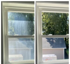 Side by Side clean and Dirt Glass